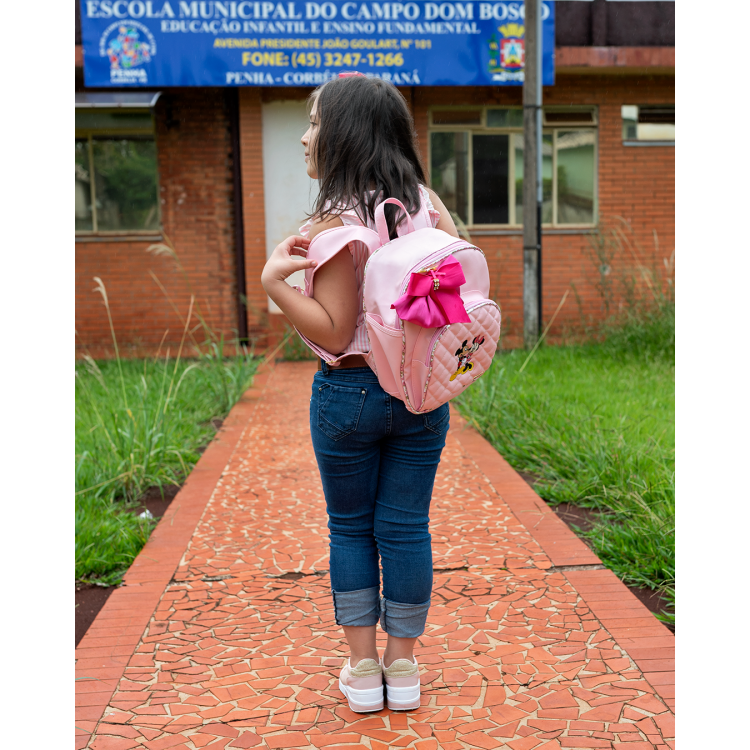 MOCHILA INFANTIL ROSA BEBÊ COM PINK 