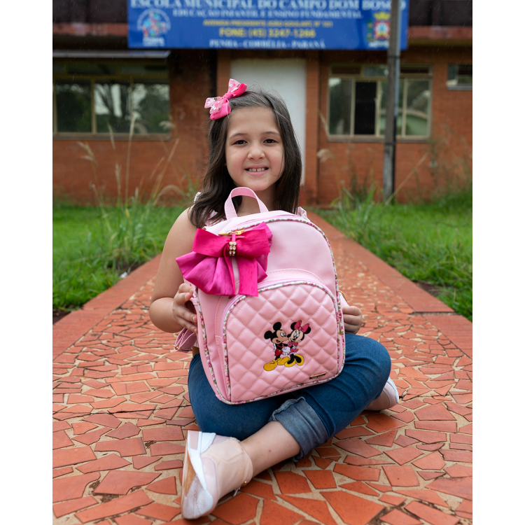 MOCHILA INFANTIL ROSA BEBÊ COM PINK 