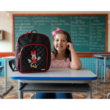 MOCHILA INFANTIL PRETO COM PINK