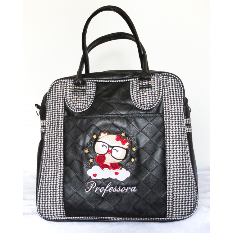 BOLSA PROFESSOR MARRY PRETO COM PIED DE PUDE