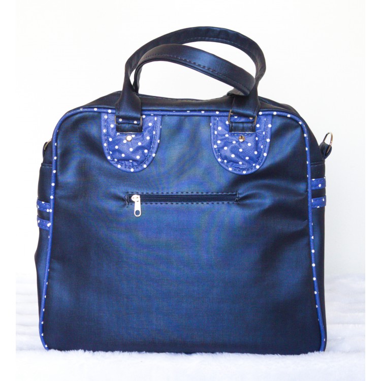 BOLSA PROFESSOR MARRY AZUL FACTOR COM ESTAMPA DE BOLINHAS