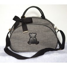 BOLSA GLAM (Tamanho G) LINHO CINZA COM PRETO