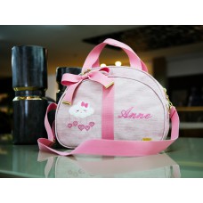 BOLSA GLAM TAM. G LINHO ROSÊ COM FITA GLAM ROSA BEBÊ